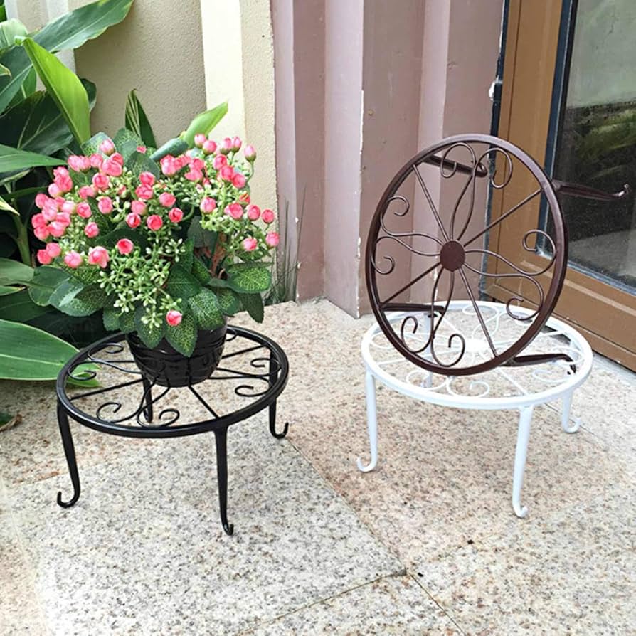 suporte de ferro para plantas de chão preto