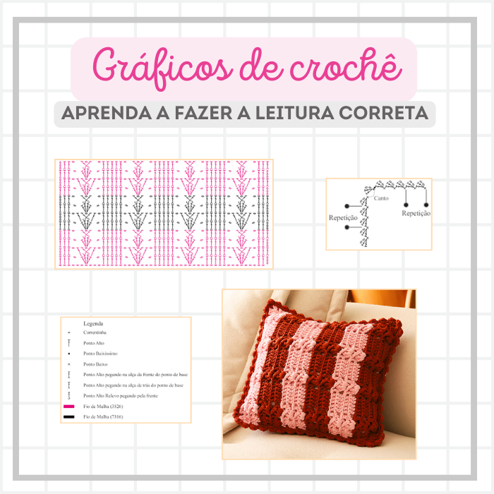 tapete de croche simples com grafico