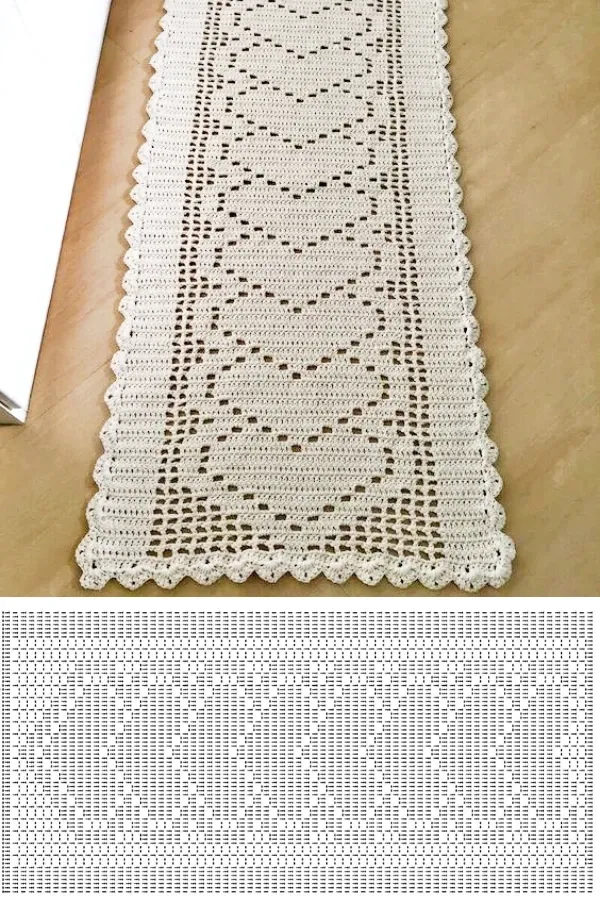 tapete de croche simples com grafico