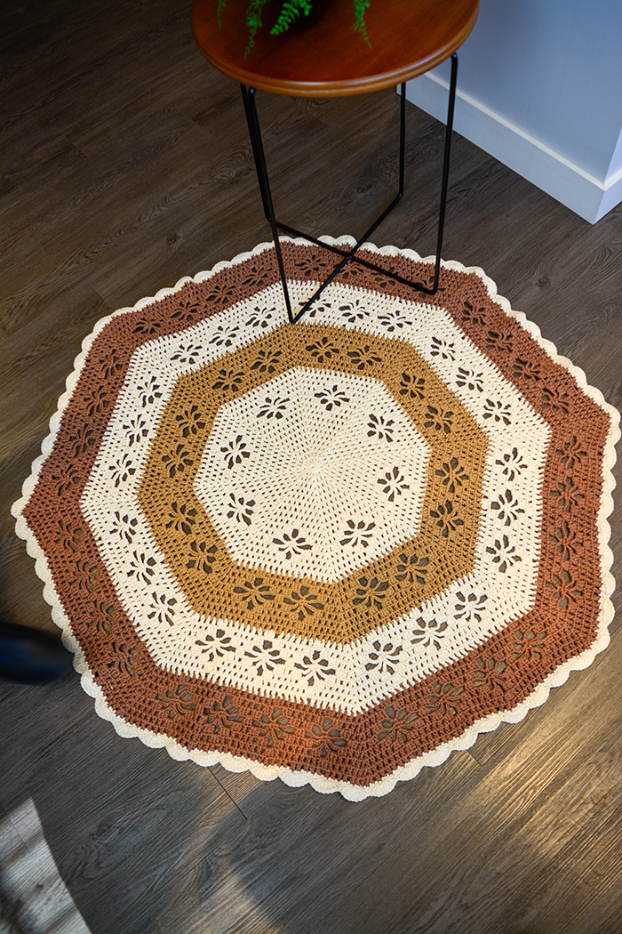 tapete redondo croche sala