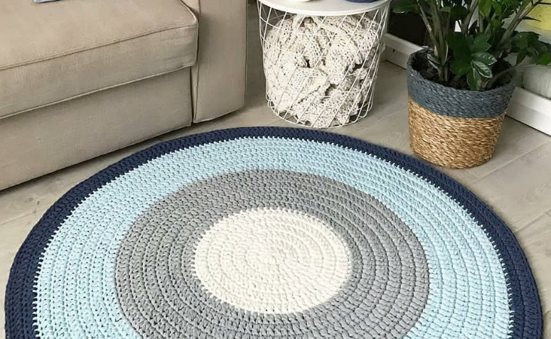 tapete redondo croche sala 1 50m barbante cru