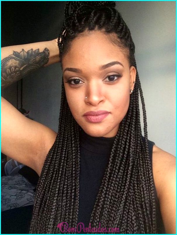 trança lateral vs box braids rosto redondo