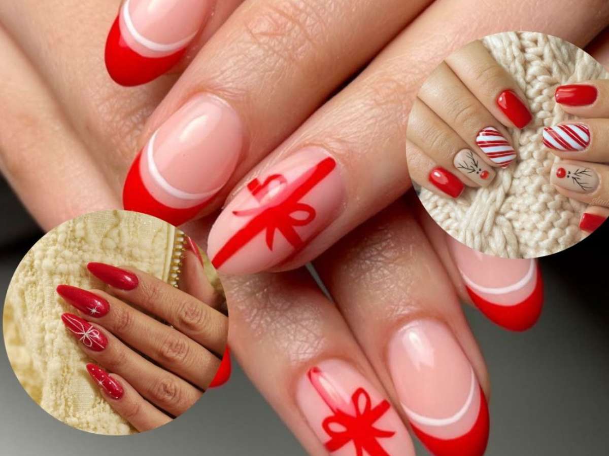 unha decorada natal e reveillon formato bailarina