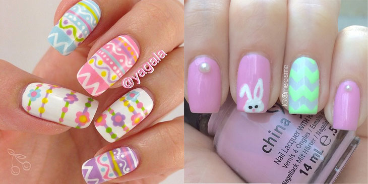ideias de unhas de páscoa delicadas e divertidas