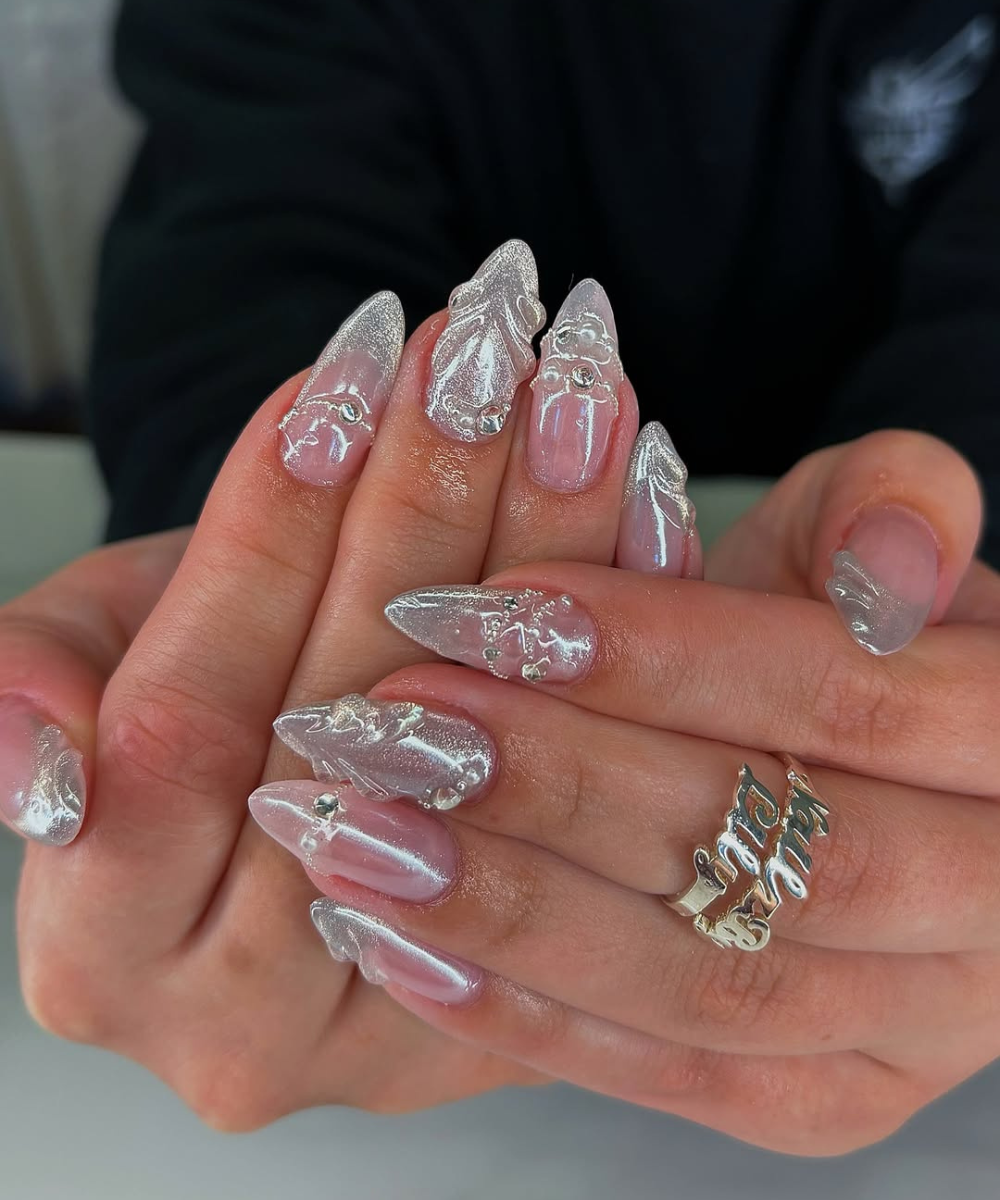 50 ideias de unha renda com glitter para festas