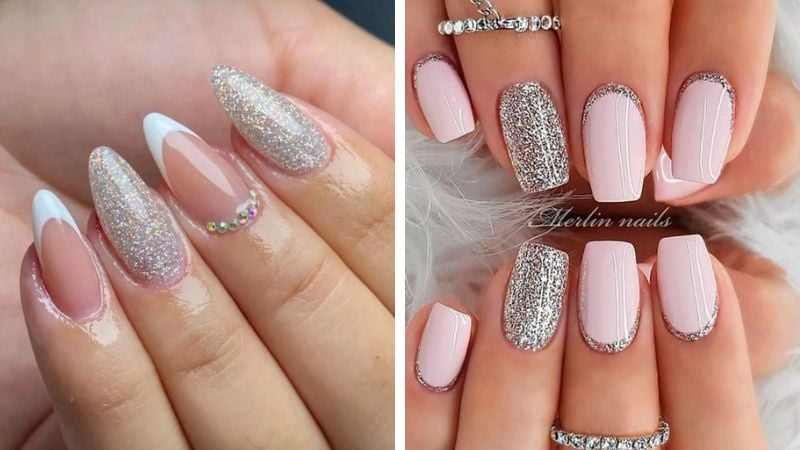 unhas de gel para natal e ano novo