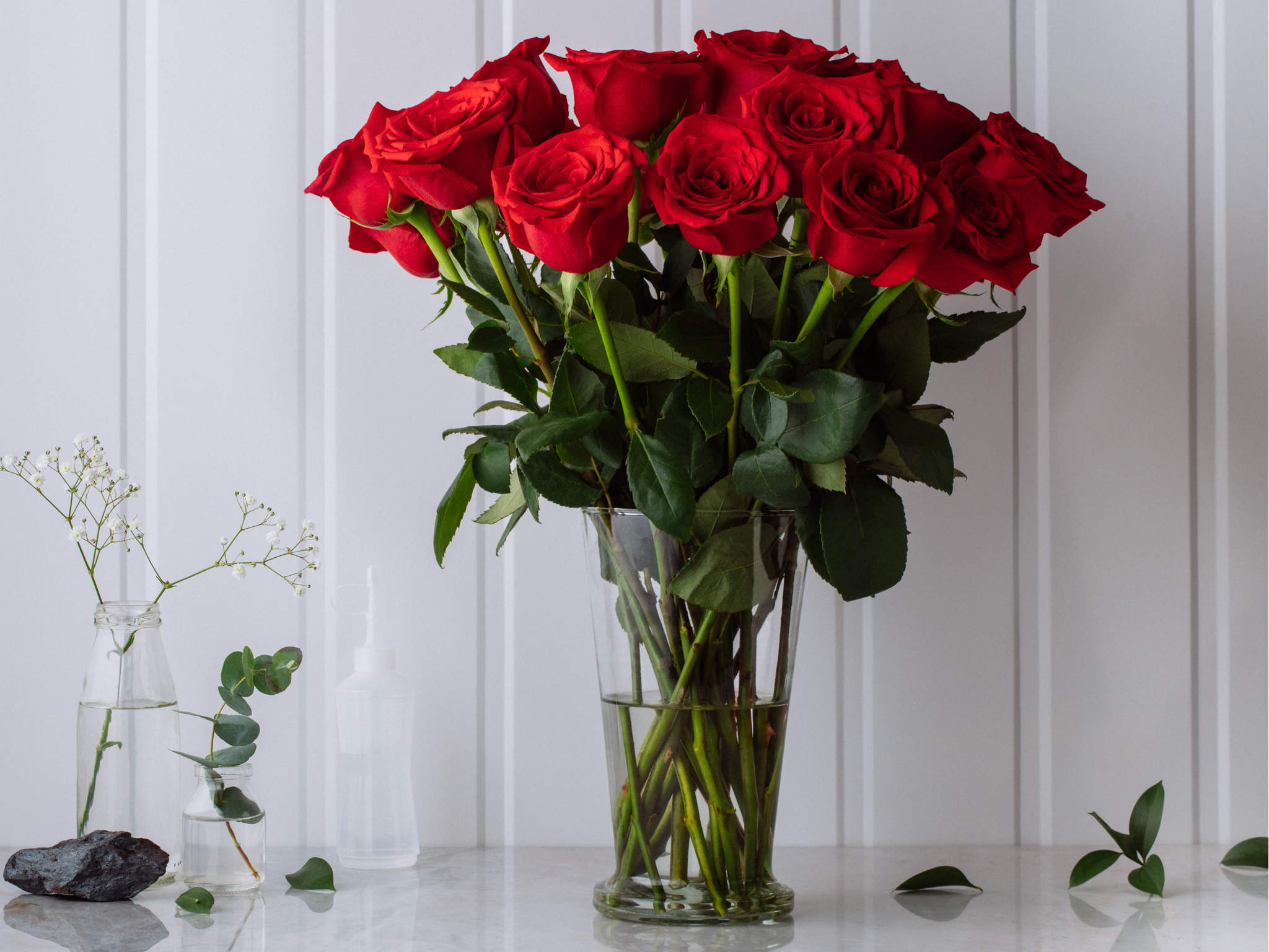 vaso de rosas vermelhas