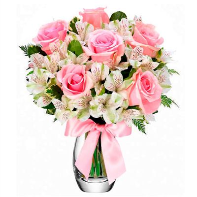 vaso de rosas com 20 rosas