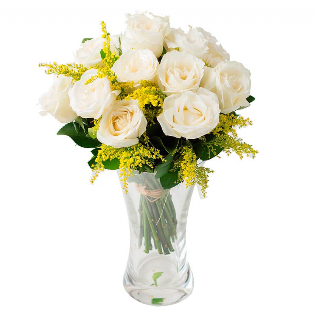 arranjo de rosas em vaso
