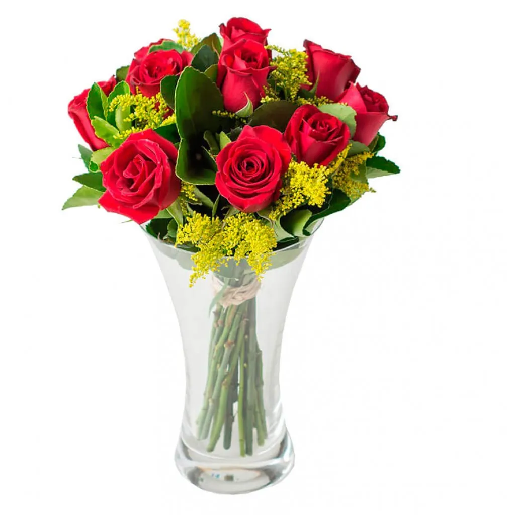 vaso de rosas coloridas