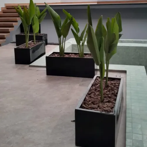 Vaso retangular para plantas naturais