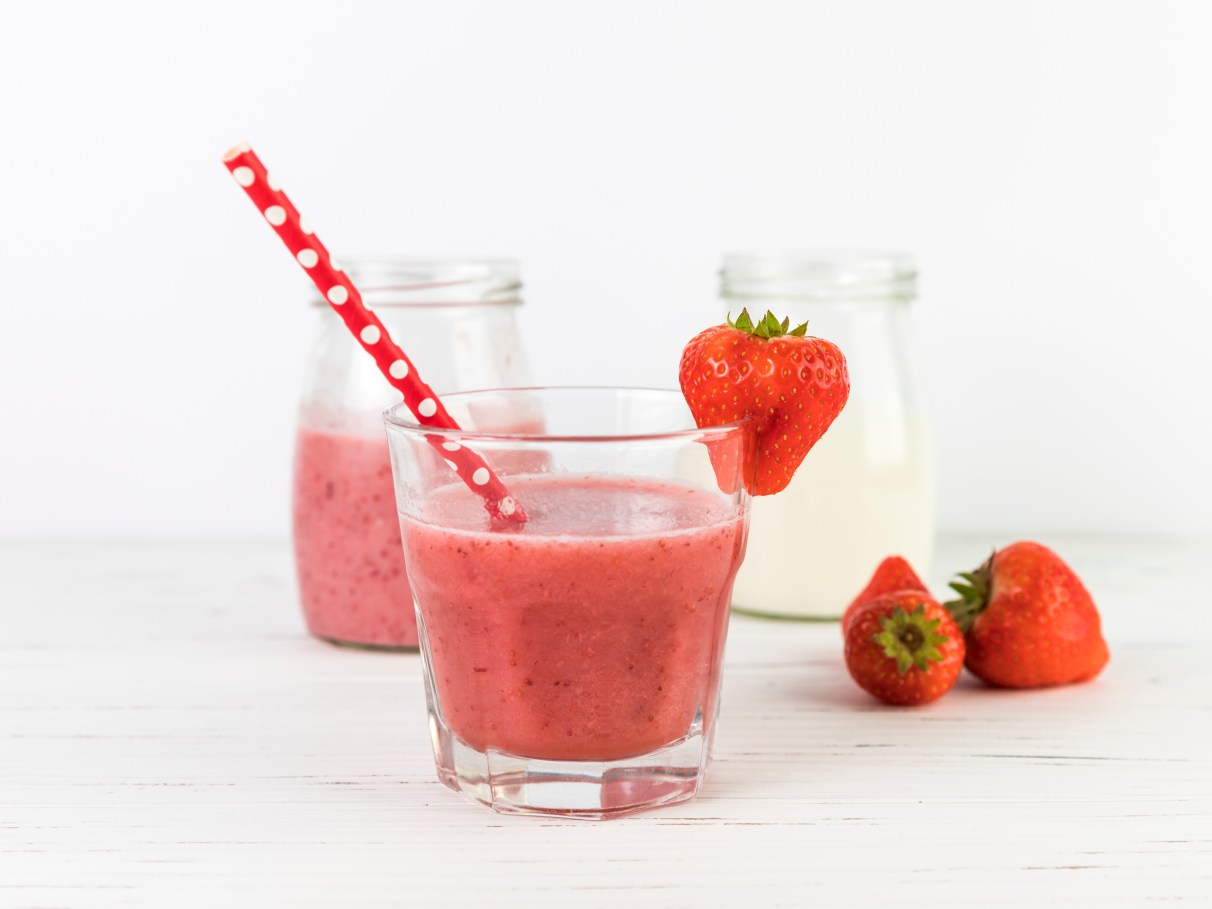 vitamina de morango calorias
