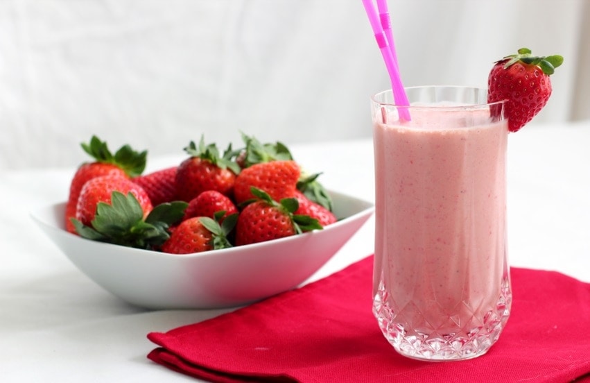 vitamina de morango para ganhar massa