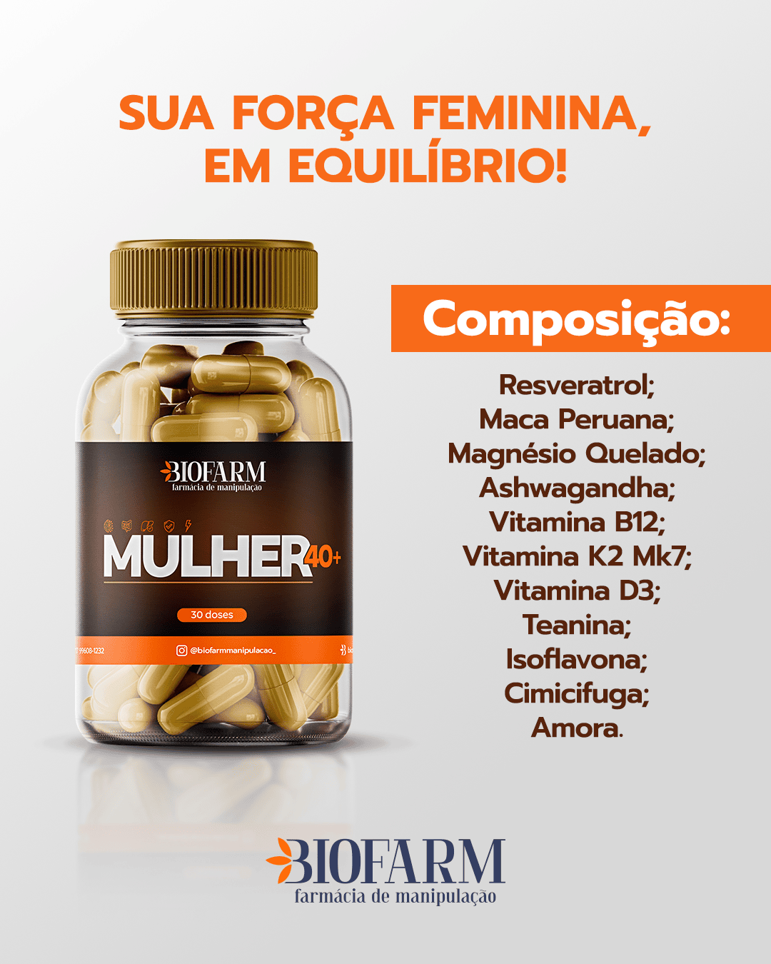 5 ideias de títulos:
1. Os 5 Suplementos Essenciais para Mulheres Acima dos 40 Anos
2. Guia Completo de Vitaminas para Mulheres na Perimenopausa
3. Como a Creatina Pode Ajudar na Manutenção Muscular Após os 40
4. Saúde Óssea e Hormonal: Os Nutrientes Que Você Precisa
5. Desvendando a Coenzima Q10: Energia e Bem-Estar Depois dos 40